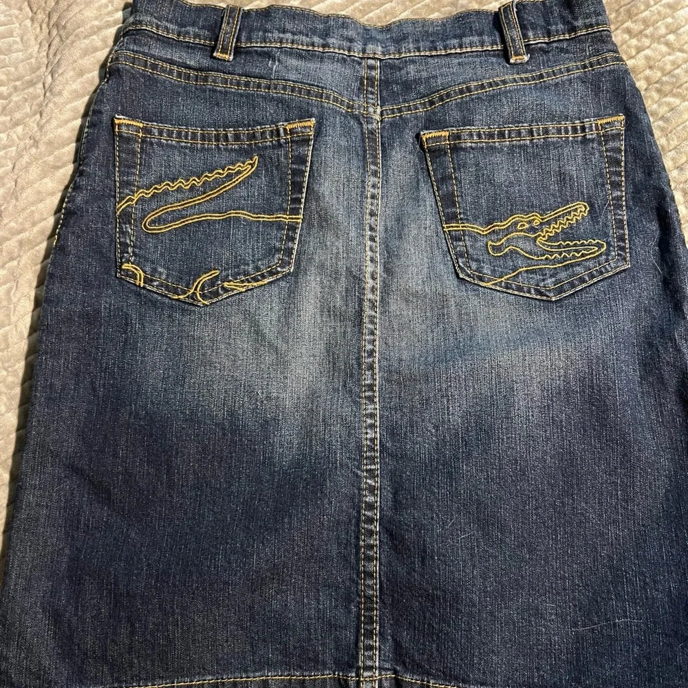Lacoste Dark Blue Denim Skirt with Yellow Stitching also Florida Gator sporty - Picture 2 of 15